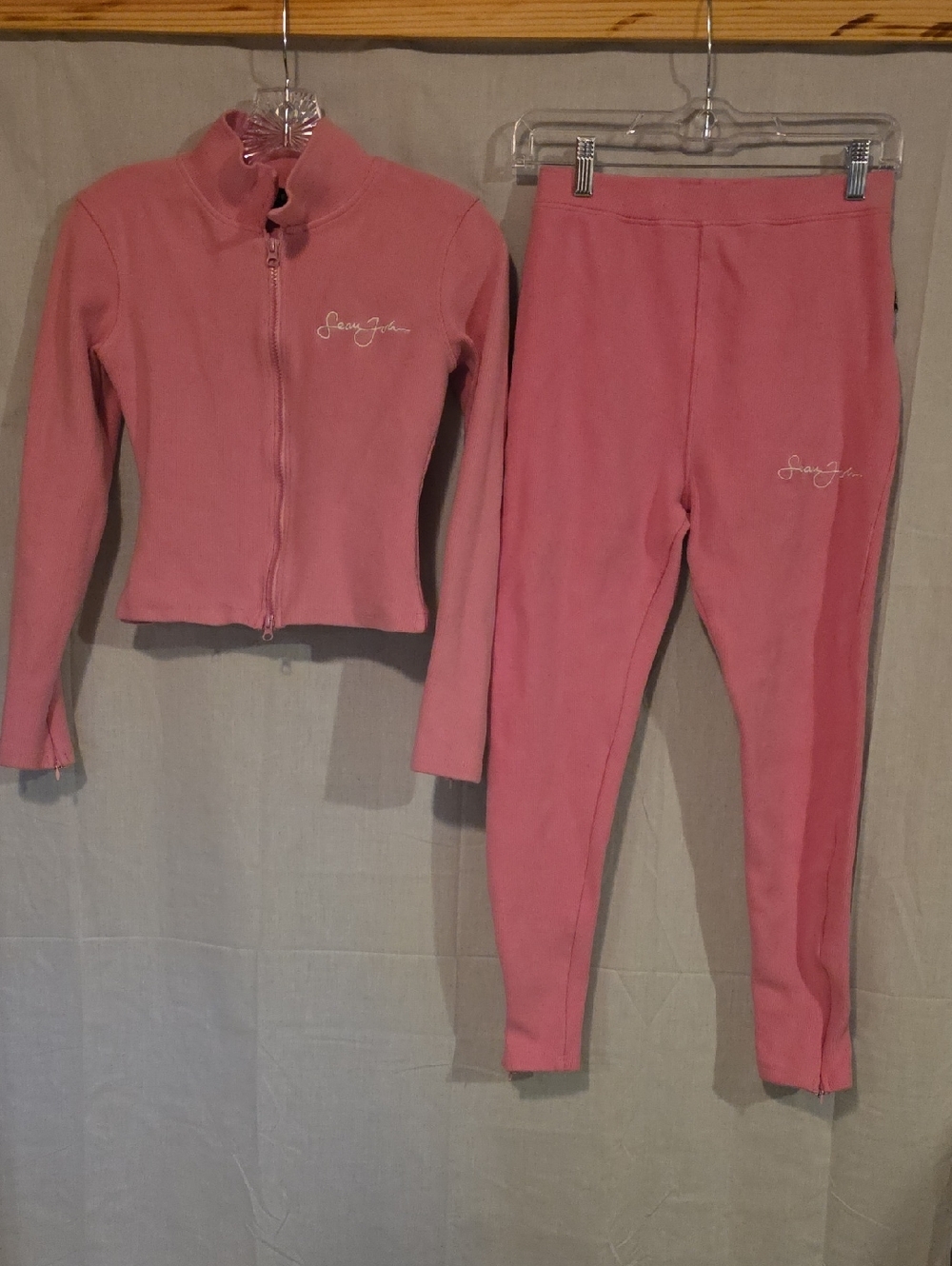 Sean John Pink Zip-Up Sweater & Legging Set